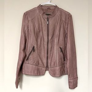 Pink Faux Leather Jacket